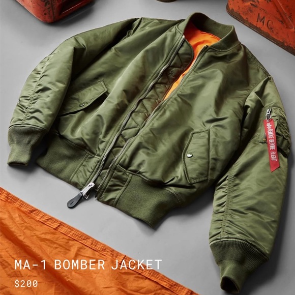 ALPHA INDUSTRIES MA-1 BOMBER JACKET, UNISEX SIZE MM/WL, SAGE - Picture 3 of 11